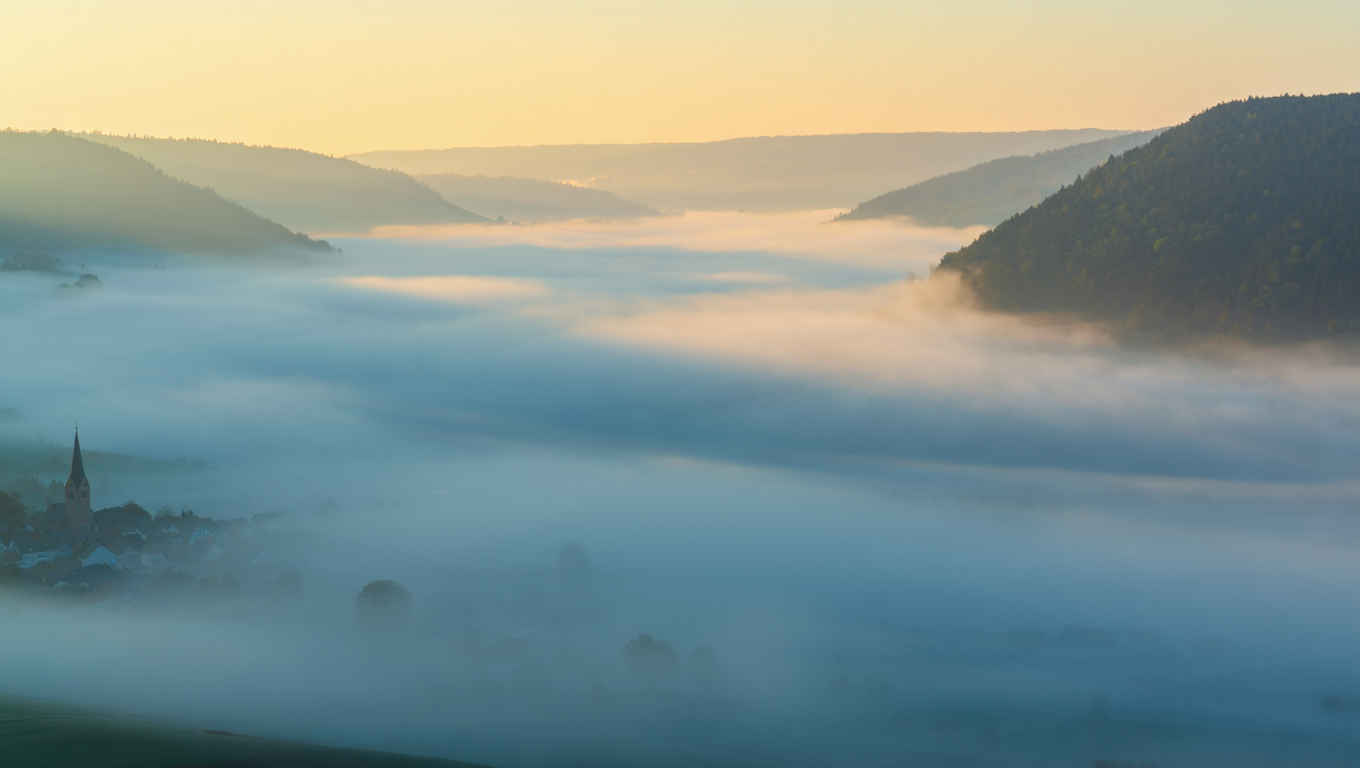 Morgennebel über dem Moseltal — stille Schönheit Deutschlands